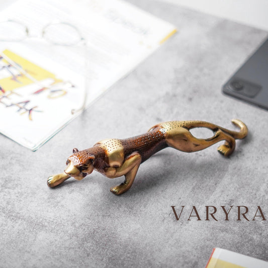 varyra jaguar brass vintage brown showpiece