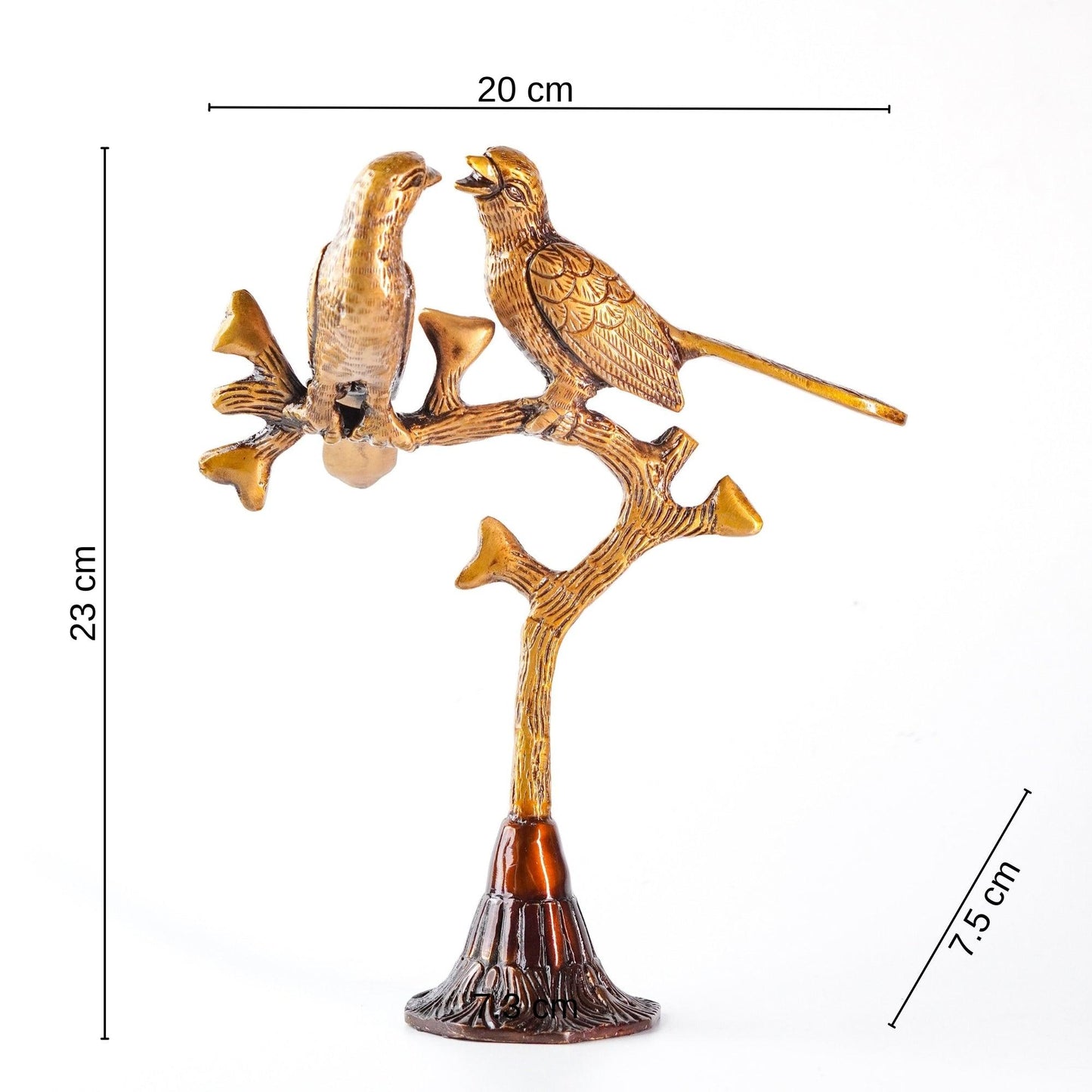 varyra love birds on tree brass showpiece dimensions