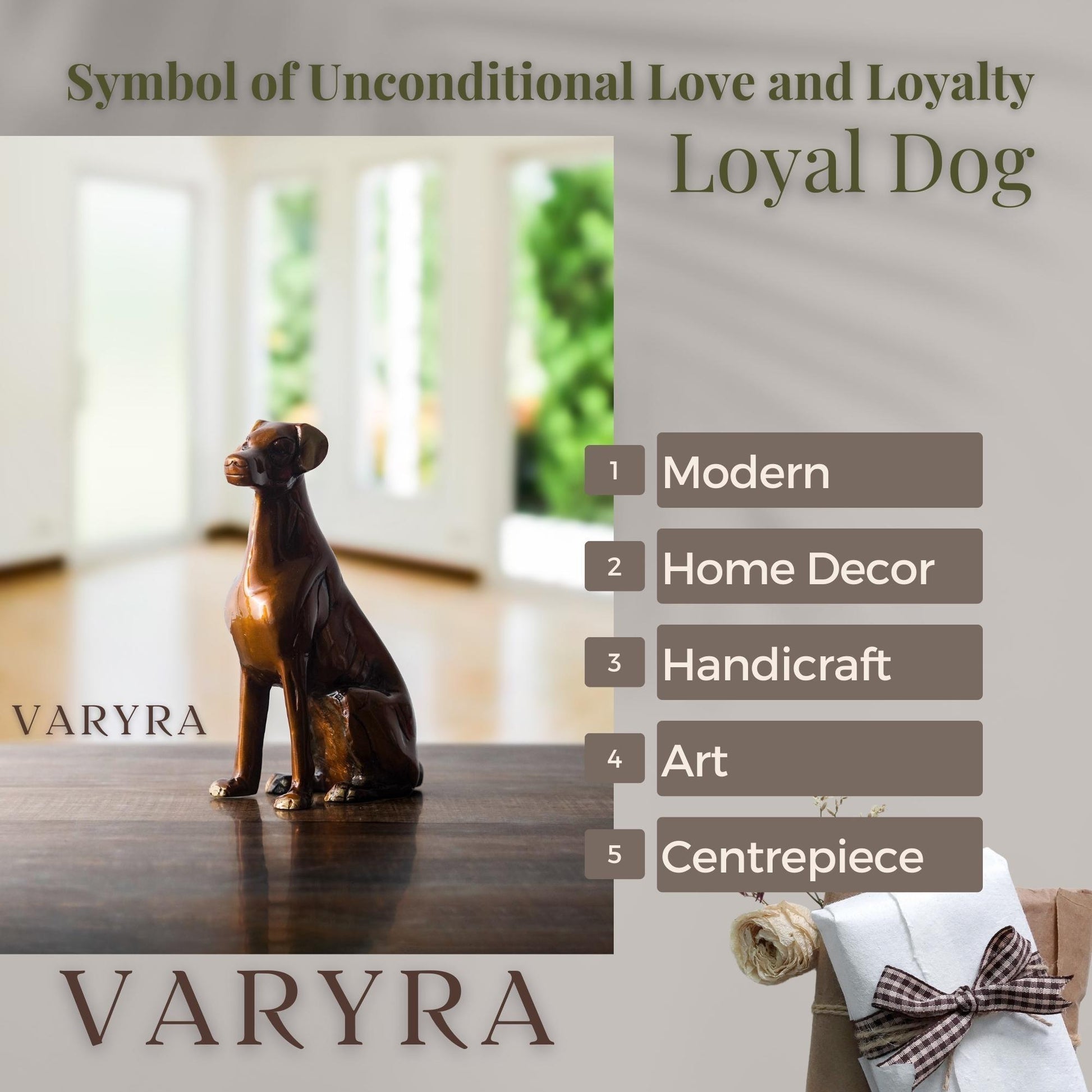 Loyal Dog Animal Figurine Showpiece, Minimalist | VARYRA - VARYRA