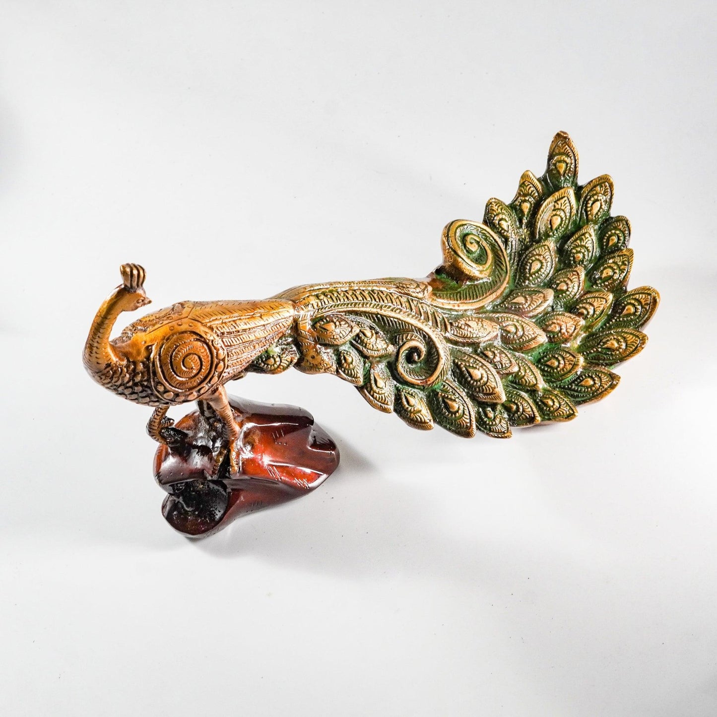 Peacock Majestic Bird Showpiece, Brass Metal | VARYRA - VARYRA